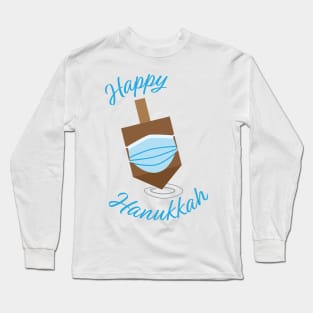 Happy Hanukkah - Spinning top with face mask Long Sleeve T-Shirt